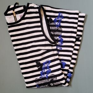 Juicy Couture Stripe Floral Embroidered Tank Mini Dress XS
